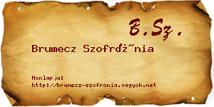 Brumecz Szofrónia névjegykártya